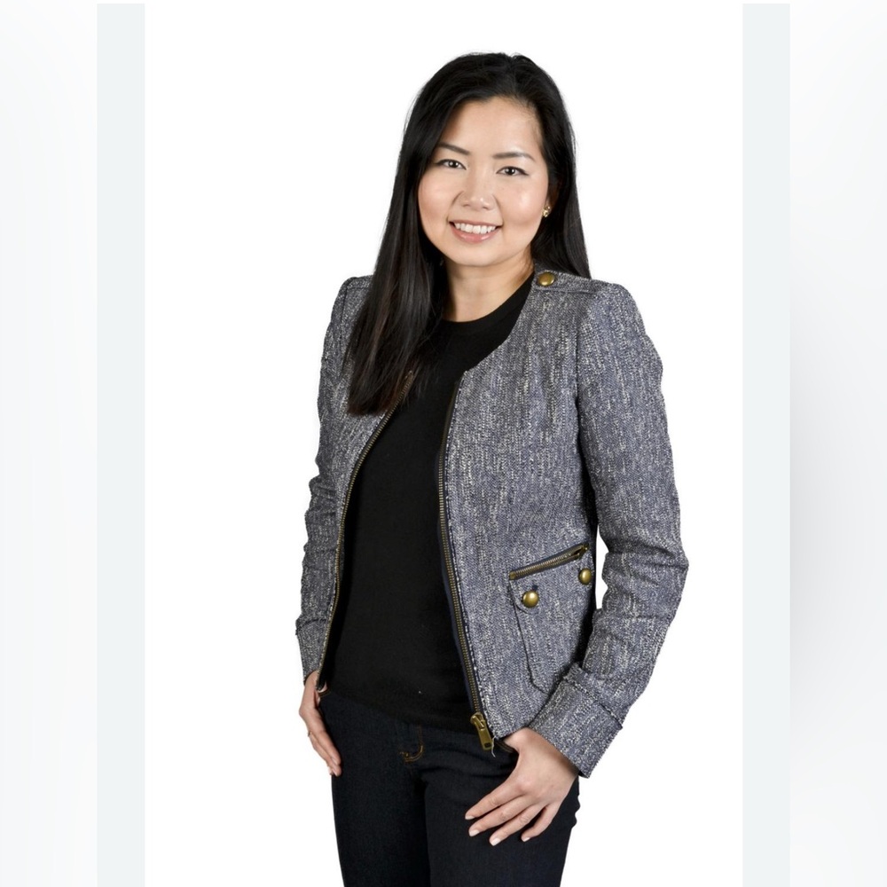 Ann Taylor Drew Herringbone Cardigan Blazer for Women